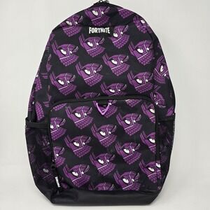 Fortnite Llama Backpack Black Purple All Over Print School Bag Mesh Pockets‎